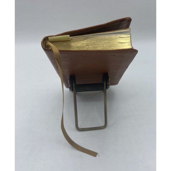 "Jesus Of Nazareth" Brown Faux Leather Bound Book Gold Tone Edges Ribbon Marker - Picture 5 of 16